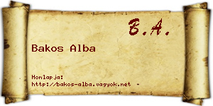 Bakos Alba névjegykártya